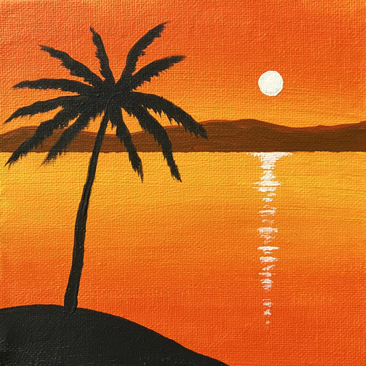 Palm Sunset - Original Acrylic Painting