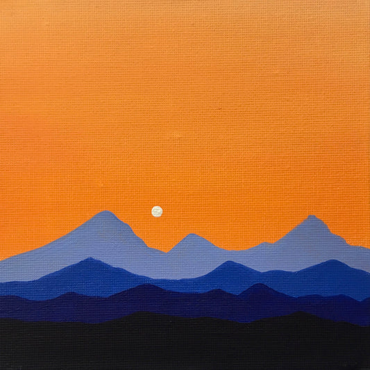 Full Moon & Mountains - Print