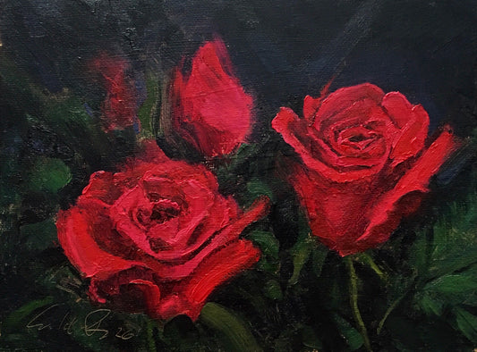 Red Roses - Original Oil Painting